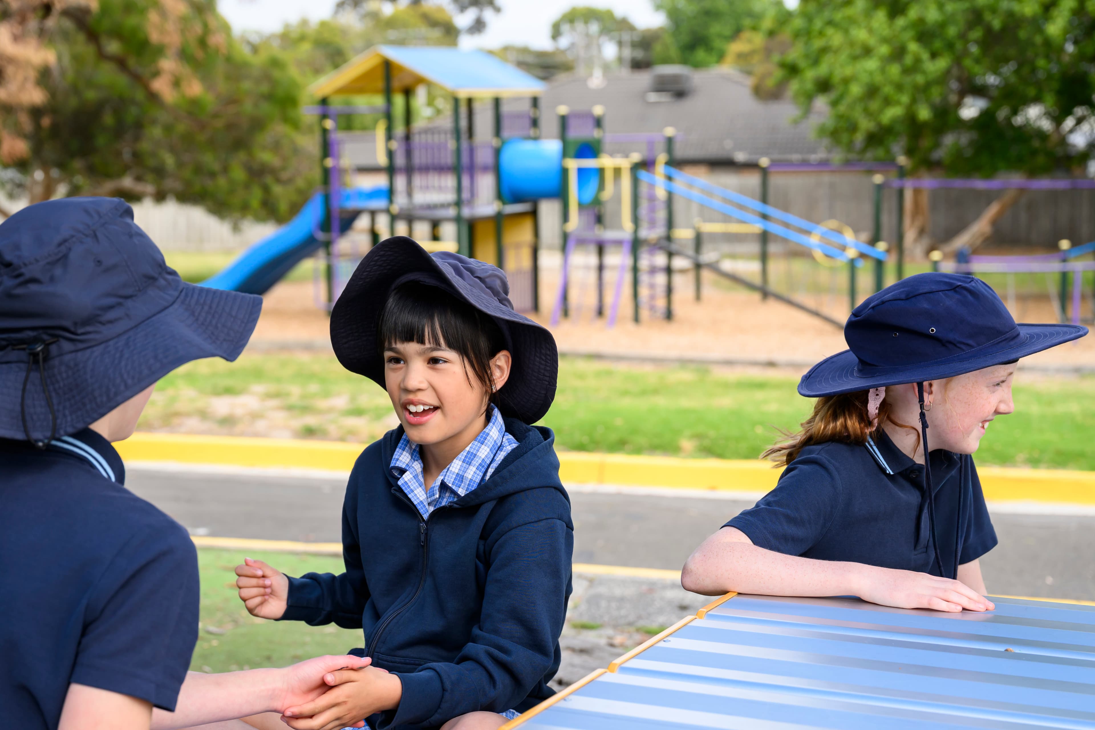 girl in uniform playing outdoors
