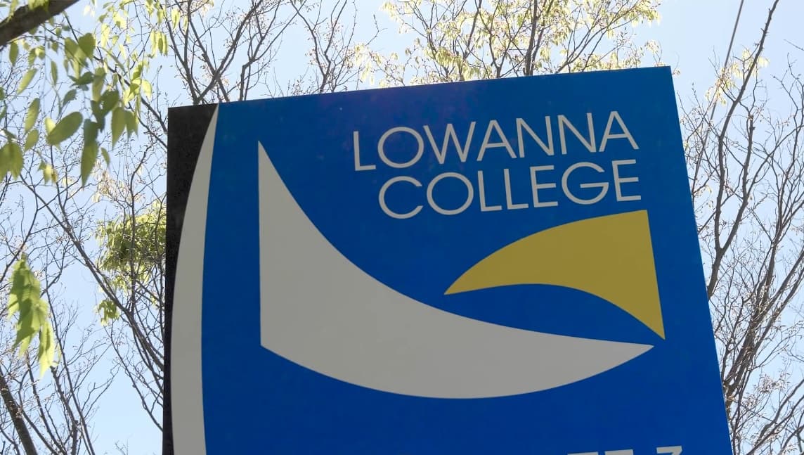 A signboard of Lowanna College featuring its name